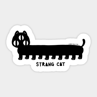 STRANGE CAT - loooooooong cat Sticker